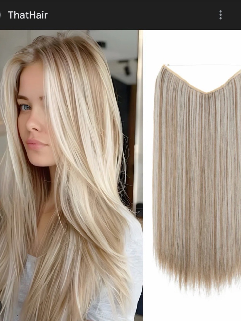 22” That Hair Blonde Invisible Wire Hair Extensions - Natural Light Blonde